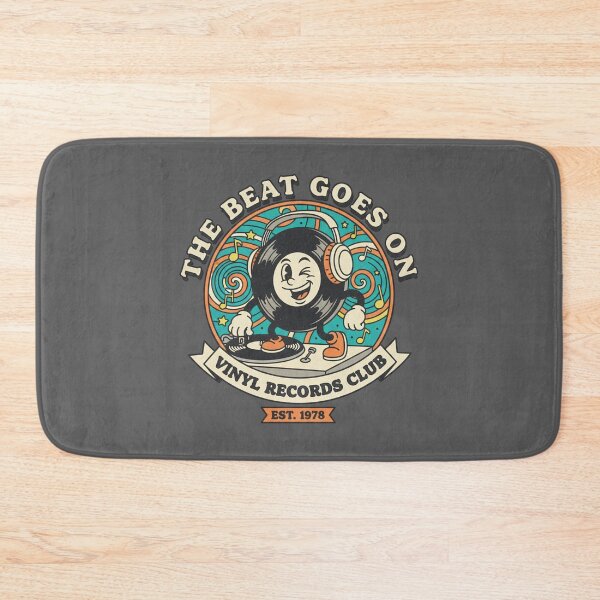 Item preview, The Beat Goes On Vinyl Records Club - Retro Music Mascot designed and sold by AwesomeBeyondLimits.