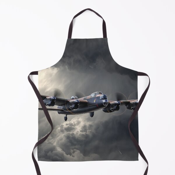 Item preview, The Lancaster Bomber Gliding Across Darkening Clouds in Wartime Skies designed and sold by Skyframe Aviation.