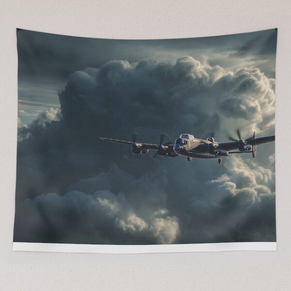 Item preview, Historic Lancaster Gliding Across Cloud Bursts in Low Light designed and sold by Skyframe Aviation.