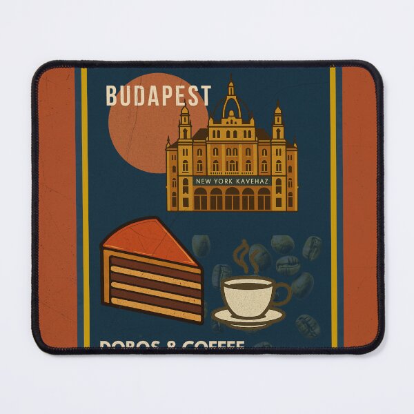 Item preview, Budapest Urban Gastro – Dobos Cake & Coffee Art Deco Poster designed and sold by IdolejaArt.