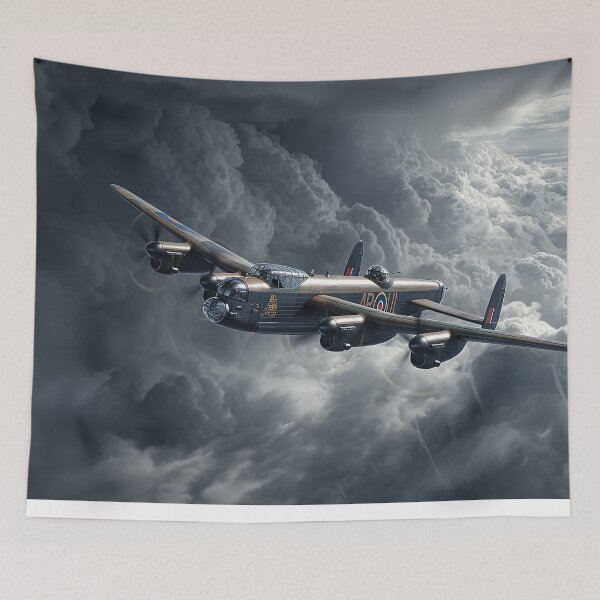 Item preview, Historic Lancaster Navigating Rain Filled Skies in Wartime Skies designed and sold by Skyframe Aviation.