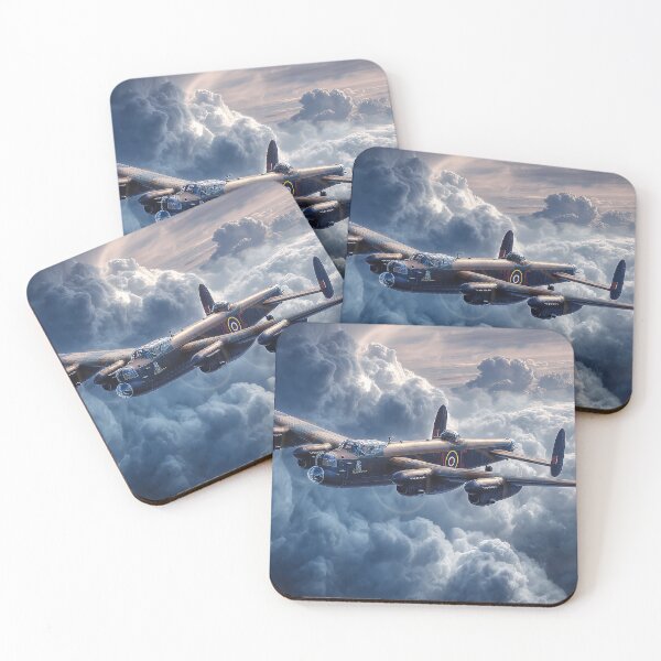 Item preview, Classic Lancaster Aircraft Rising Above Moody Skies in Low Light designed and sold by Skyframe Aviation.