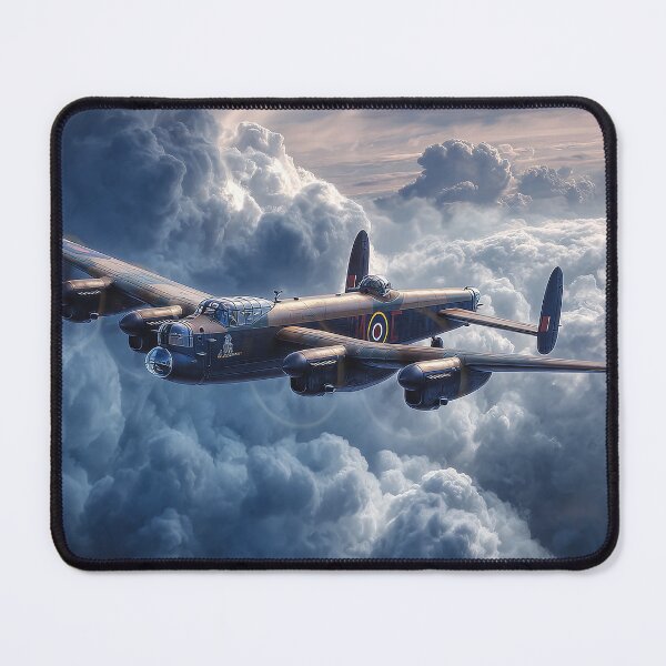 Item preview, Classic Lancaster Aircraft Rising Above Moody Skies in Low Light designed and sold by Skyframe Aviation.