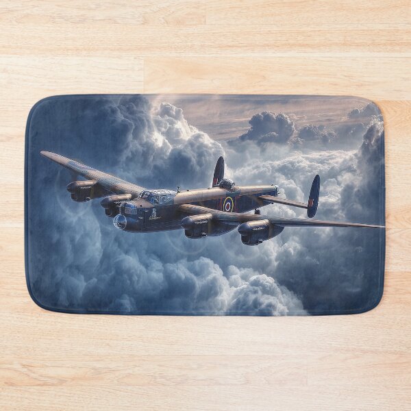 Item preview, Classic Lancaster Aircraft Rising Above Moody Skies in Low Light designed and sold by Skyframe Aviation.