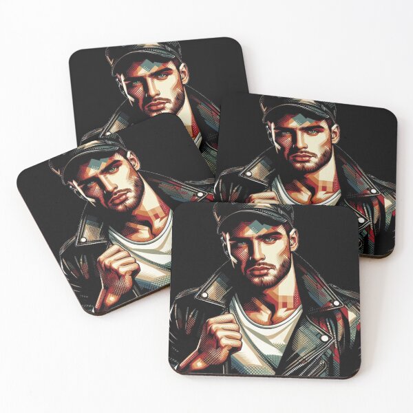 Item preview, Gay Russian Biker Daddy Modernist Color Pride Graphic Design designed and sold by ItsAKinkThing.