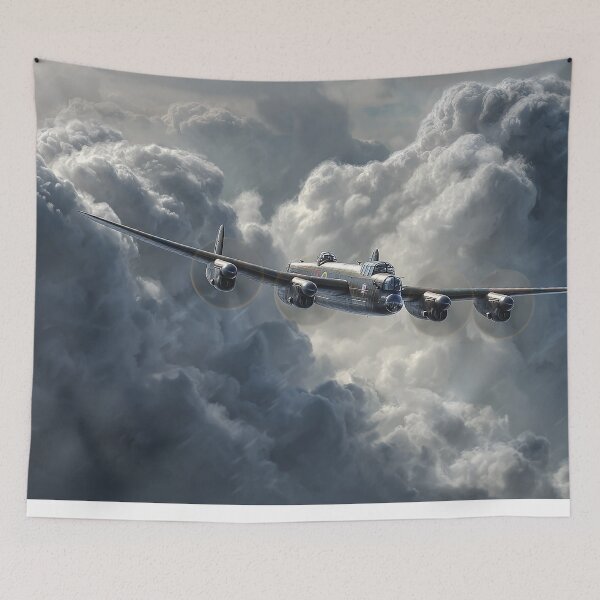 Item preview, Bomber Command Lancaster Soaring Through Brooding Storms in the Heart of the Storm designed and sold by Skyframe Aviation.