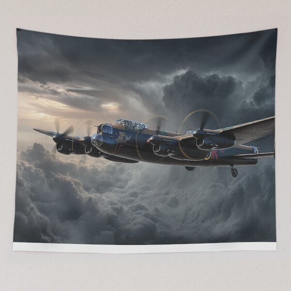 Item preview, Wartime Lancaster Rising Above Dark Skies Over England designed and sold by Skyframe Aviation.