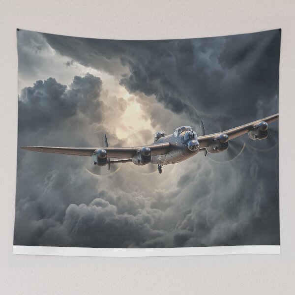 Item preview, RAF Lancaster Rising Above Black Clouds Over England designed and sold by Skyframe Aviation.