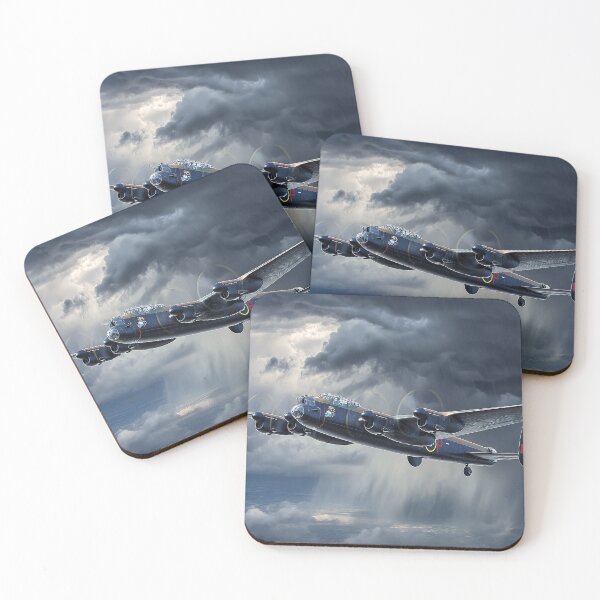 Item preview, RAF Lancaster Rising Above Rolling Storm Clouds in Heavy Weather designed and sold by Skyframe Aviation.