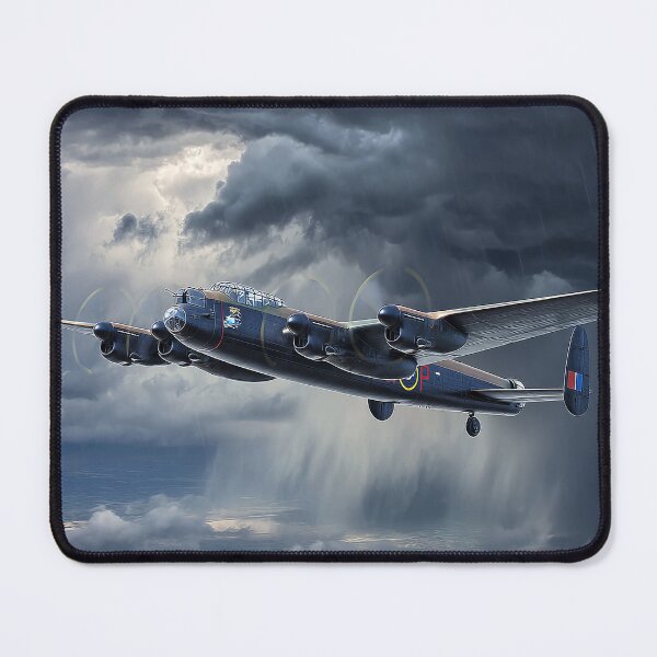 Item preview, RAF Lancaster Rising Above Rolling Storm Clouds in Heavy Weather designed and sold by Skyframe Aviation.