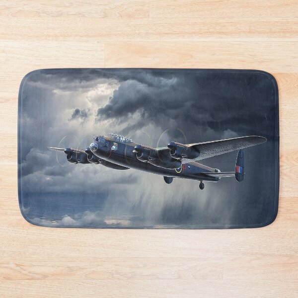 Item preview, RAF Lancaster Rising Above Rolling Storm Clouds in Heavy Weather designed and sold by Skyframe Aviation.