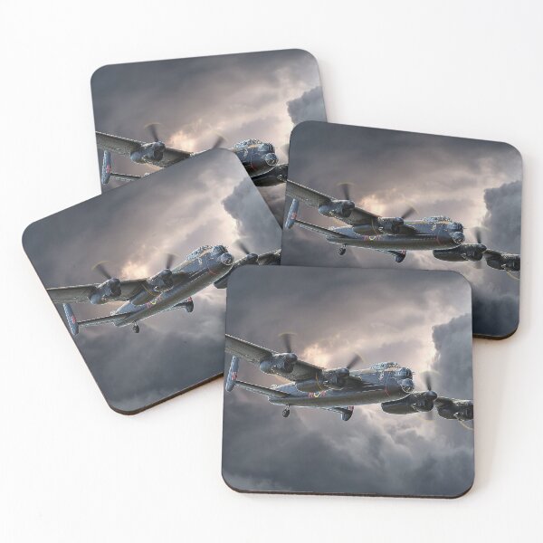 Item preview, Avro Lancaster Flying Through Low Clouds Above the Countryside designed and sold by Skyframe Aviation.