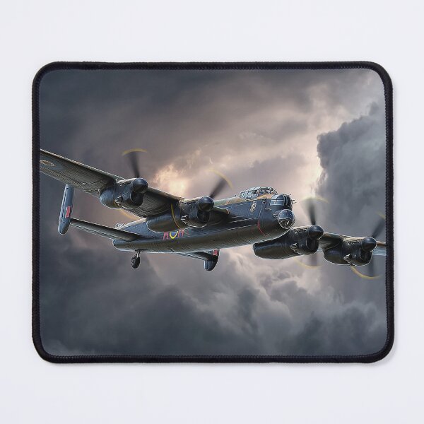 Item preview, Avro Lancaster Flying Through Low Clouds Above the Countryside designed and sold by Skyframe Aviation.