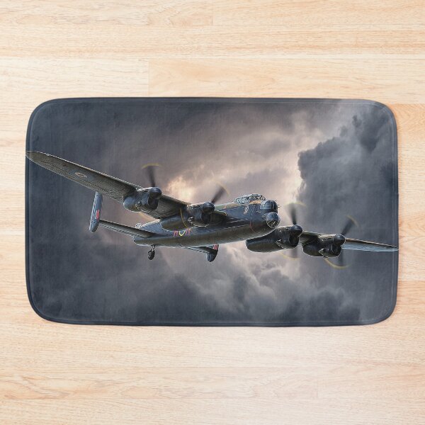 Item preview, Avro Lancaster Flying Through Low Clouds Above the Countryside designed and sold by Skyframe Aviation.