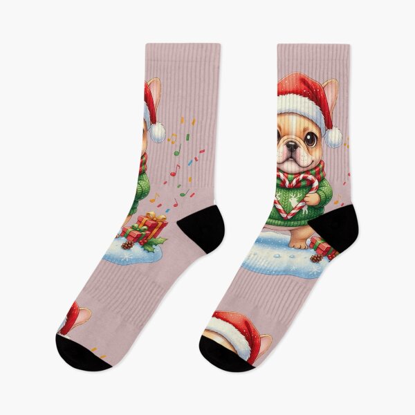 Item preview, Cute Christmas Frenchie | Adorable French Bulldog with Heart Candy Canes designed and sold by E-SarnEdge.