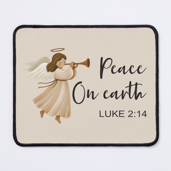 Item preview, Peace on Earth with Angel blowing Trumpet Luke 2v14 designed and sold by simplydesignart.