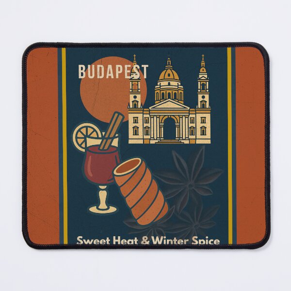 Item preview, Budapest Urban Gastro – Chimney Cake & Mulled Wine Art Deco Poster designed and sold by IdolejaArt.