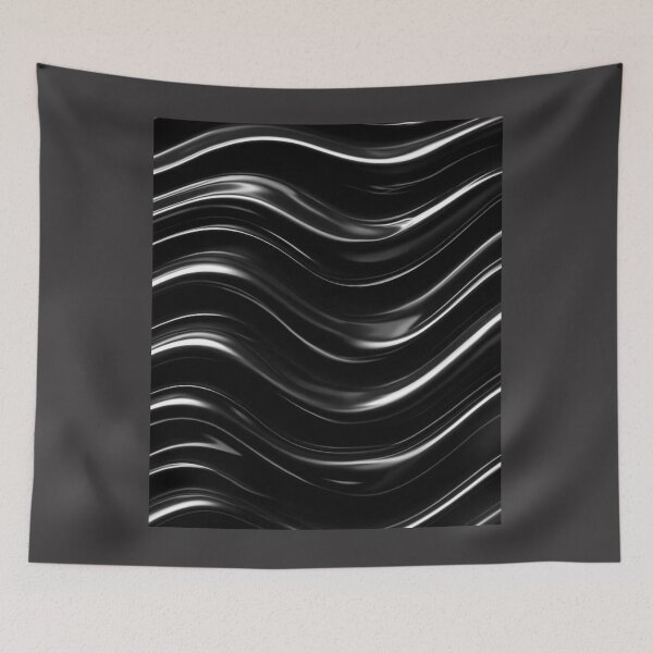 Item preview, Black Liquid Waves T-Shirt – Futuristic Minimal Fluid Line Art Tee designed and sold by KDesignCrafts.
