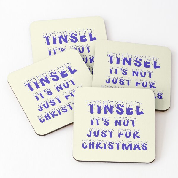 Item preview, Tinsel is not just for Christmas - Blue on Beige designed and sold by NoMatterLab.