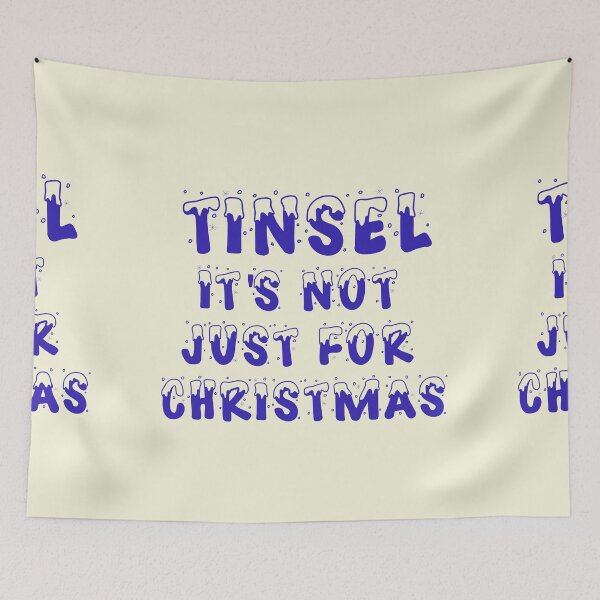Item preview, Tinsel is not just for Christmas - Blue on Beige designed and sold by NoMatterLab.