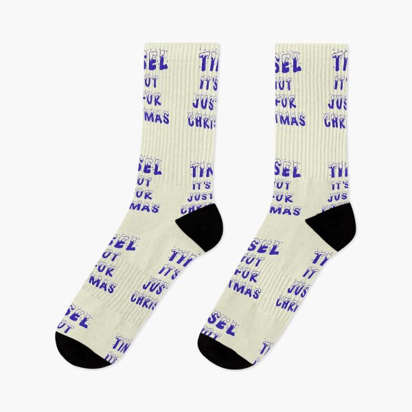 Item preview, Tinsel is not just for Christmas - Blue on Beige designed and sold by NoMatterLab.