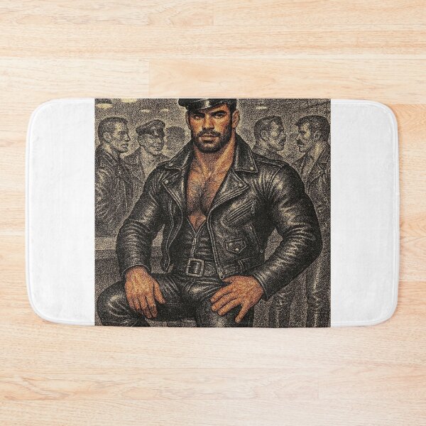 Item preview, 1940s Vintage Pointillism Leather Daddy Rough Trade Berlin Leder Brotherhood Leather Bar Pride Tom of Finland Tribute Graphic Design designed and sold by ItsAKinkThing.