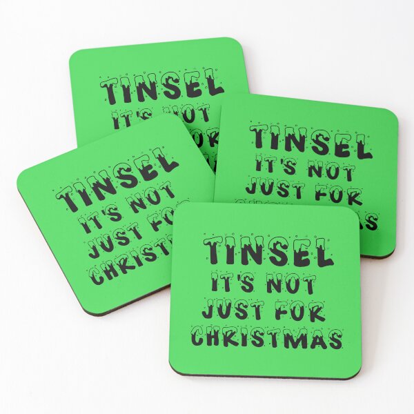 Item preview, Tinsel is not just for Christmas - Black on Green designed and sold by NoMatterLab.