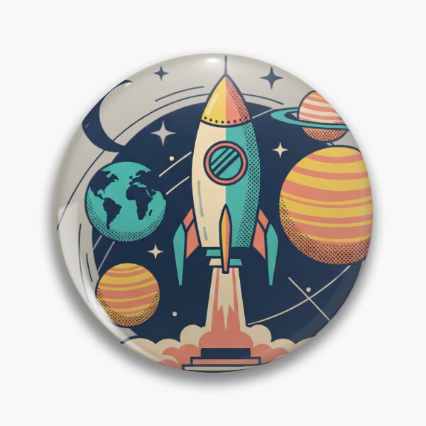 Item preview, Cosmic Odyssey Space Explorers - Retro Rocket Launch Art designed and sold by AwesomeBeyondLimits.
