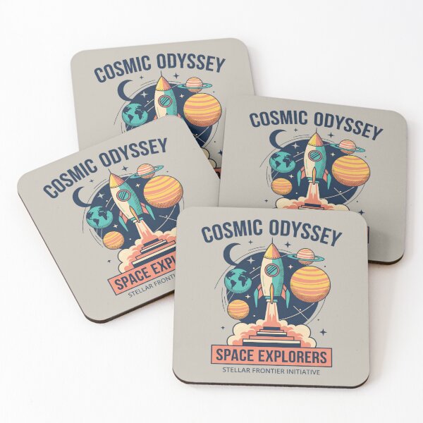 Item preview, Cosmic Odyssey Space Explorers - Retro Rocket Launch Art designed and sold by AwesomeBeyondLimits.