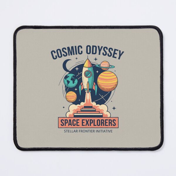 Item preview, Cosmic Odyssey Space Explorers - Retro Rocket Launch Art designed and sold by AwesomeBeyondLimits.