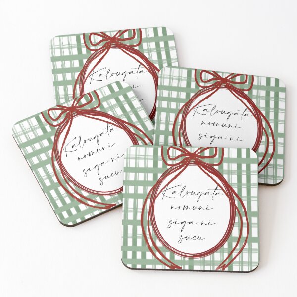 Item preview, Fijian Kalougata Nomuni Siga ni Sucu Print – Green Plaid with Red Bow designed and sold by lolomastudio.