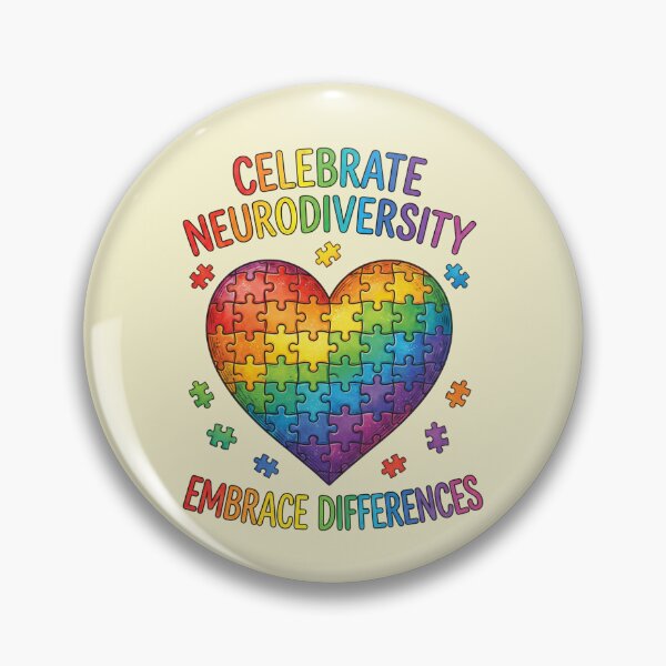 Item preview, Celebrate Neurodiversity Embrace Differences - Rainbow Puzzle Heart designed and sold by AwesomeBeyondLimits.
