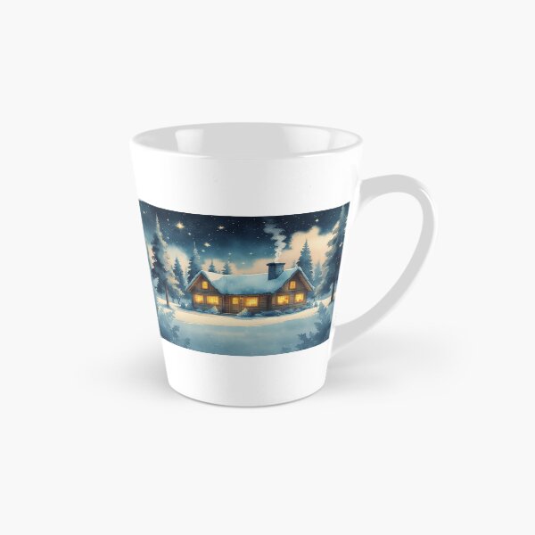 Item preview, Peaceful Snowy Cabin – Dreamy Winter Watercolor Scene designed and sold by Velora_art01.
