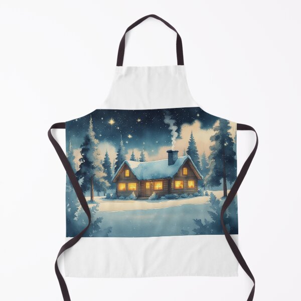 Item preview, Peaceful Snowy Cabin – Dreamy Winter Watercolor Scene designed and sold by Velora_art01.