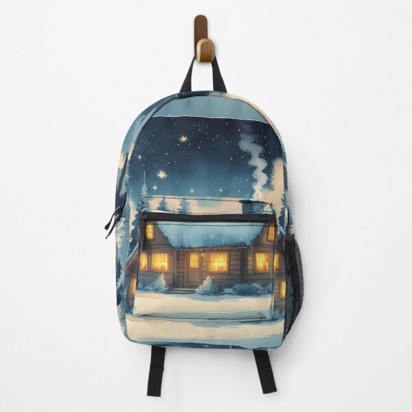 Item preview, Peaceful Snowy Cabin – Dreamy Winter Watercolor Scene designed and sold by Velora_art01.