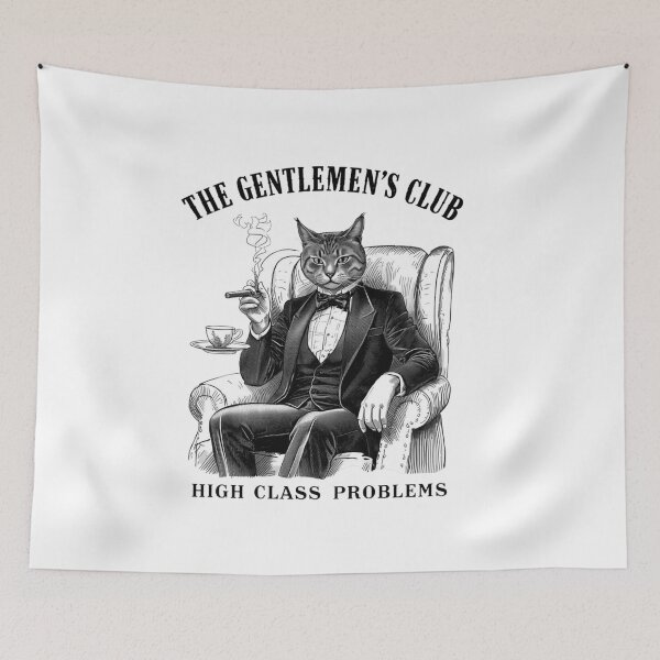 Item preview, Gentlemen’s Club Cat – Vintage classy tuxedo cat, cigar & humor design designed and sold by Printsouf.