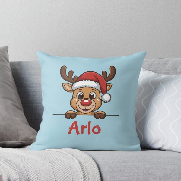 Item preview, Arlo Cute Christmas Reindeer Graphic with Santa Hat | Personalized Holiday Gift Idea designed and sold by 89BLACK.