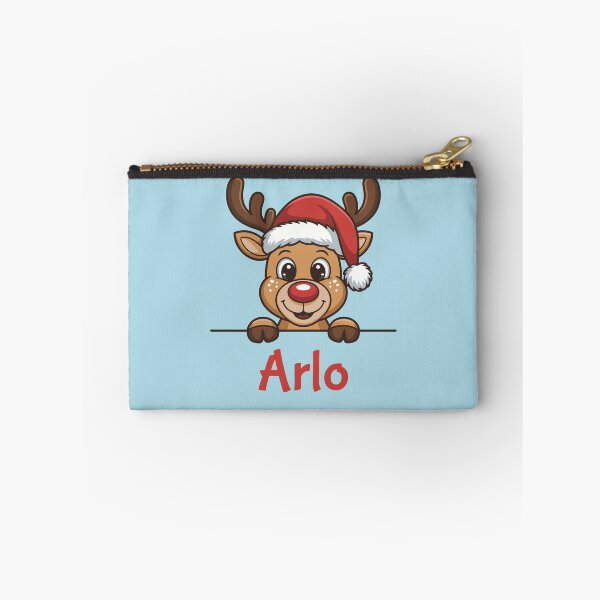 Item preview, Arlo Cute Christmas Reindeer Graphic with Santa Hat | Personalized Holiday Gift Idea designed and sold by 89BLACK.