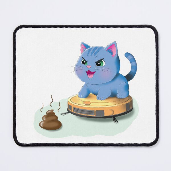 Item preview, Evil Cat on Robot Vacuum designed and sold by QuirkyMint.