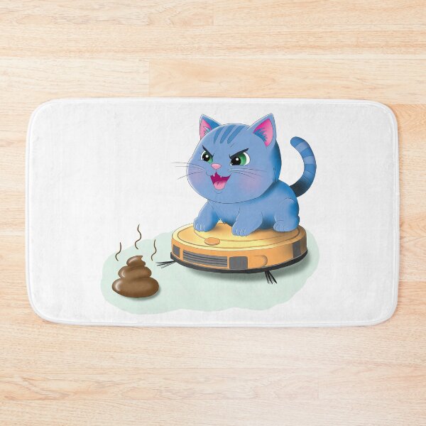 Item preview, Evil Cat on Robot Vacuum designed and sold by QuirkyMint.