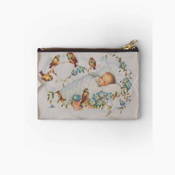 Item preview, Vintage 1950's birth announcement card for baby girl with birds and flowers designed and sold by Photopat.