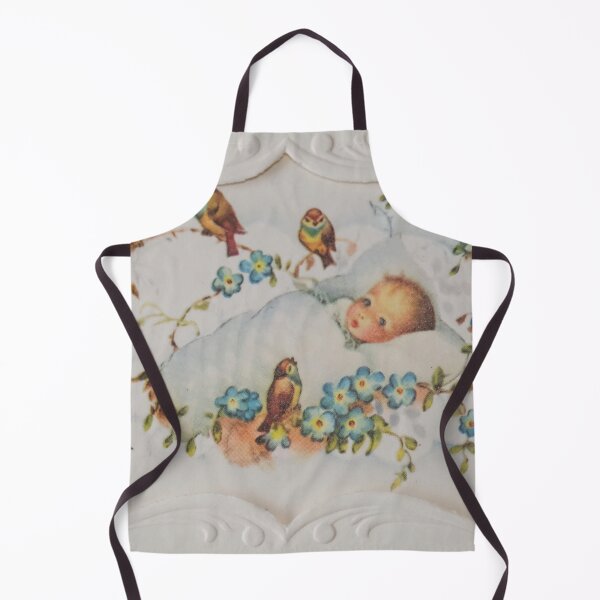 Item preview, Vintage 1950's birth announcement card for baby girl with birds and flowers designed and sold by Photopat.