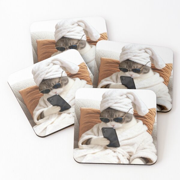 Item preview, Spa Cat Scrolling on Phone designed and sold by SoulGooDesign.