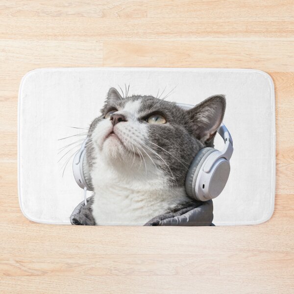 Item preview, Cat in Puffer Jacket & Headphones designed and sold by SoulGooDesign.