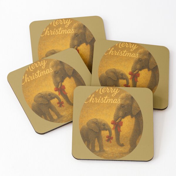Item preview, Golden Christmas Elephants – Tender Holiday Identity designed and sold by SavannaStrikes.
