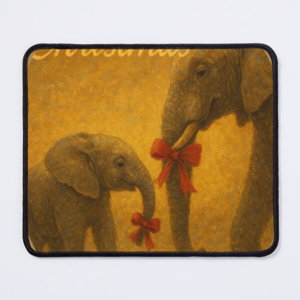 Item preview, Golden Christmas Elephants – Tender Holiday Identity designed and sold by SavannaStrikes.