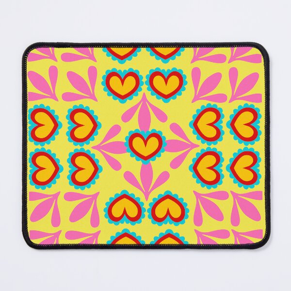 Item preview, Vibrant Mexican Folk Art Hearts Design Otomi Style Bohemian Decor designed and sold by nineFlorals.