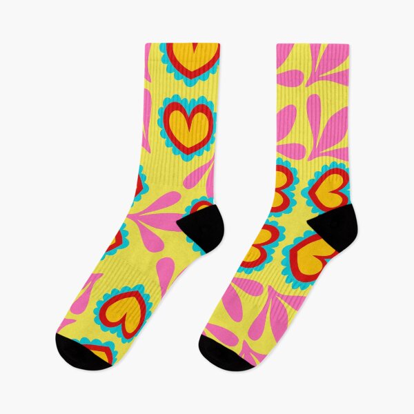 Item preview, Vibrant Mexican Folk Art Hearts Design Otomi Style Bohemian Decor designed and sold by nineFlorals.
