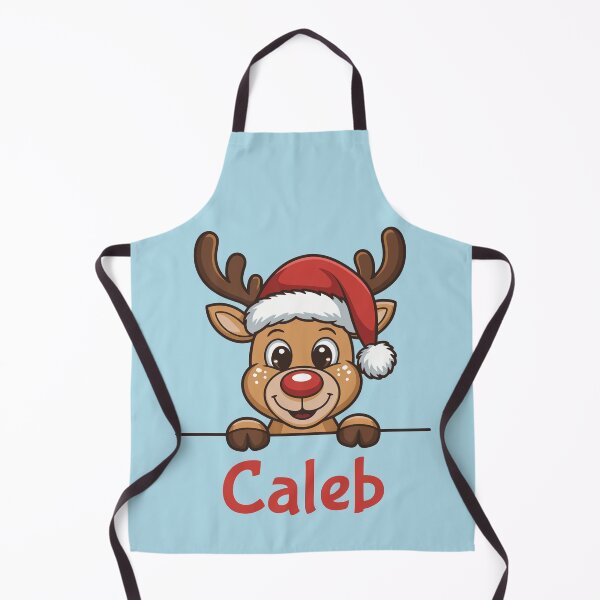 Item preview, Caleb Cute Christmas Reindeer Graphic with Santa Hat | Personalized Holiday Gift Idea designed and sold by 89BLACK.