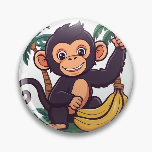Artikelvorschau, Niedlicher Cartoon-Affe mit Bananen – Lustige Tierillustration für Kinder & Merchandise. entworfen und verkauft von printeGear.